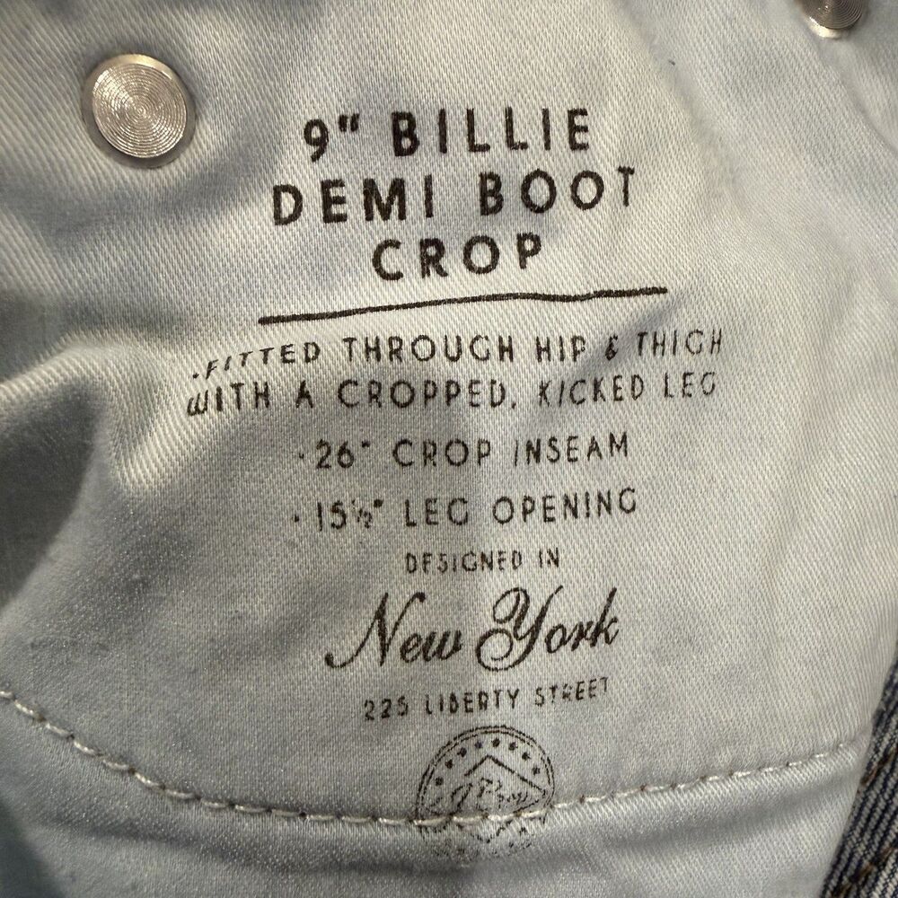 J. Crew Women's Jeans Size 29 9" Billie Blue Denim Boot Crop Light Wash Frayed - Picture 8 of 12